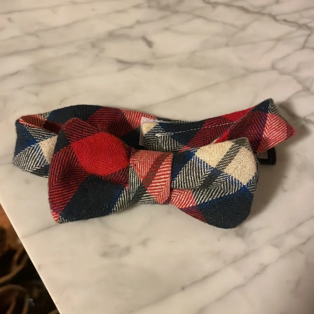 Train and plaid little Boys Bow ties
